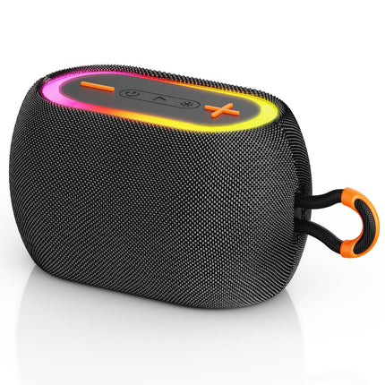 Tisco Portable Bluetooth Speaker with RGB Light - Bluetooth 5.3 Music Box 15 W Speaker, IPX7 Waterproof, 24h Playtime, AUX/TF Card/USB/TWS Pairing - For Outdoor, Party &amp; Travel (Black)