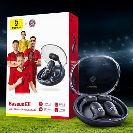 Baseus Eli Sport 1 avatud kõrvaga Bluetooth-kõrvaklapid, suunatud akustika, võimas bass, ülikerged, IPX4 veekindlad, ENC mikrofonid, Bluetooth 5.3 jooksmiseks, treenimiseks, fitnessiks