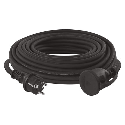 EMOS - IP44 extension cable 25m - 1 Schuko socket - waterproof, impact-resistant, temperature- and oil-resistant - 230 V, 16 A, 3680 W - rubber insulation - H07RN-F3G 2.5 mm² - for outdoor use - black