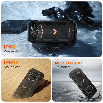DOOGEE VMAXPRO 5G välistingimustes kasutatav mobiiltelefon 512 GB/TF 2TB + 32GB 22000mAh(33W) Android 14 välistingimustes kasutatav nutitelefon 6.58'' FHD+120Hz, 108MP+16MP+20MP öönägemiskaamera, IP68/IP69K ehitusplatsi telefon/WiFi 6/NFC/sõrmejäljelugeja