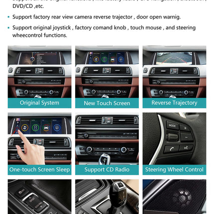 Ninetomi 10,25-tolline autoraadio, Apple CarPlay/Android Auto/Mirrorlink/GPS 2010-2012 BMW 5. seeria F10/F11 mudelitele koos CIC puutetundliku ekraaniga autoraadio, GPS-navigatsiooniga autole, integreeritud DSP-ga