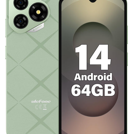 Ulefone Note 19 nutitelefon ilma lepinguta Android 14 nutitelefon 6,56" HD+ ekraan, 6GB+64GB/512GB lukustamata mobiiltelefonid, 8MP kaamera, 5000mAh, 4G kahe SIM-kaardiga odav mobiiltelefon/Face ID/GPS, 2-aastane garantii