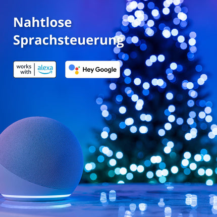 Vilkuv valguspuu, 1,80 m, Kunstlik jõulupuu kaardistatavate LED-idega, Nulg 435 RGB LED-iga, Ühildub Alexa ja Google Home'iga, Jõulukaunistus rakenduse juhtimisega, Roheline