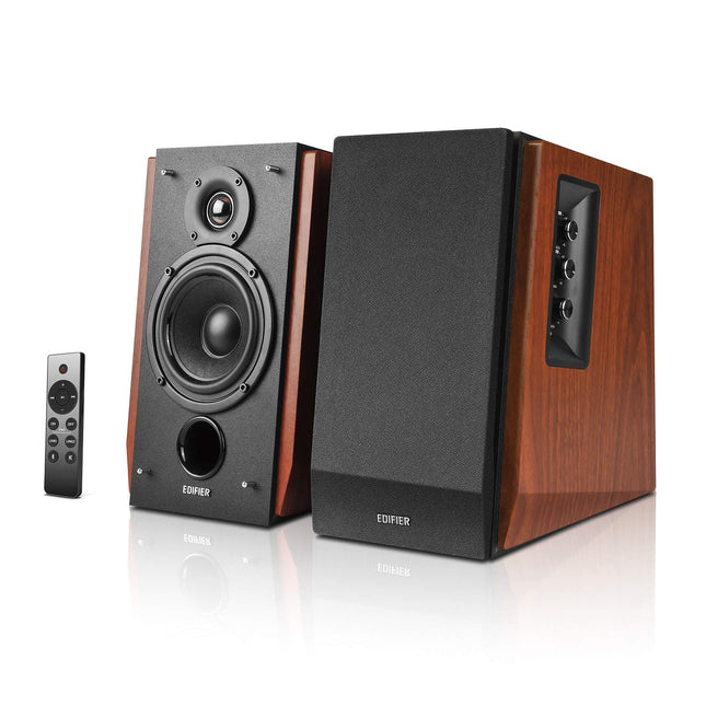 Edifier R1700BTs aktiivkõlarid - Bluetooth v5.0, 2.0 juhtmevabad lähivälja stuudiokõlarid - 66w RMS subwooferväljundiga - puidust korpus, pruun