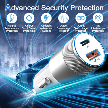 [MFi sertifitseeritud] Sigaretisüütaja laadija auto USB-C adapter 1 m Lightning-kaabliga, 48 W autolaadija laadimisadapteri auto laadimiskaabel iPhone 14 13 12 11 Pro Max/X/8/7/6 jaoks
