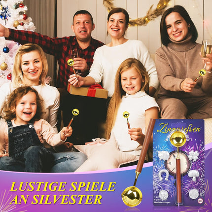 iZoeL tin casting New Year's Eve casting with 18 tin figures 3 spoons instructions oracle booklet, tin casting New Year's Eve, 3 tin sets to cast for New Year's Eve party games New Year's Eve custom fortune-telling party game