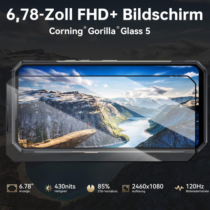 OUKITEL WP30 Pro Outdoor Mobile Phone 5G - 24+512GB Dimensity 8050 Outdoor Smartphone Without Contract, 11000mAh/120W, 108MP+20MP Night Vision, 6.78" FHD+ 120Hz Dual Display, IP68 Android 13, WiFi 6, NFC
