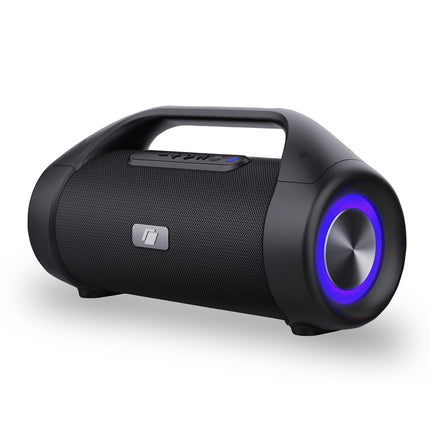 Caliber Bluetooth Speaker - Wireless Bluetooth Music Box - AUX and USB - With LED Lighting - 12h Battery - Black