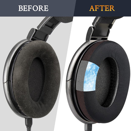 SOULWIT Cooling Gel Replacement Ear Pads for Sennheiser HD650, HD660 S, HD660S2, HD600, HD6XX, HD58X, HD580, HD565, HD545, HD535 Headphones, Cushions with Noise-Isolating Memory Foam, Extra Thickness