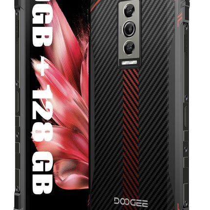DOOGEE Blade 10 Smartphone without a contract, 9GB + 128GB, 5150mAh battery, 11mm thin, unlocked smartphone, rugged 4G, 16MP camera + 8MP outdoor phone, Android 14, 6.56 inches, NFC, Red