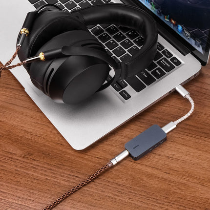 Geekria Pocket Box 3 USB-C kaasaskantav kõrvaklapivõimendi, 4,4 mm tasakaalustatud väljund ja 3,5 mm stereo väljund, Mini Hi-Fi DAC kahekiibiline CS43131, toetab kuni 384 kHz/32-bitist