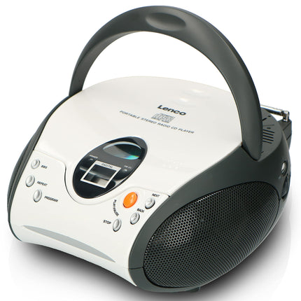 Lenco SCD-24 valge - kaasaskantav FM-raadio CD-mängijaga - kõrvaklapipesa - valge CD-raadio