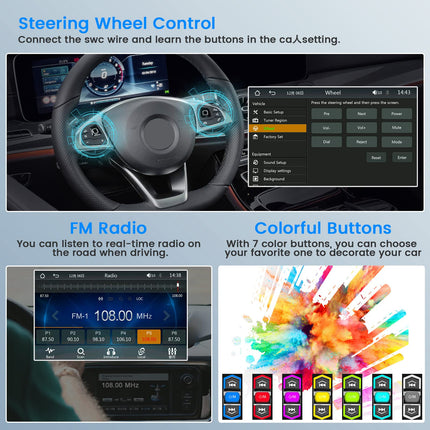 Hikity autoraadio juhtmevaba CarPlay Android Auto 1 DIN raadio ekraaniga 7-tolline puutetundlik ekraan autoraadio Bluetooth Handsfree FM USB AUX TF tahavaatekaamera