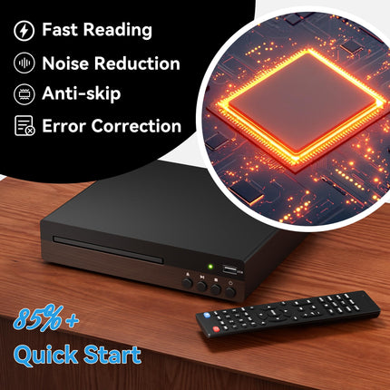 Kompaktne DVD-mängija HDMI-pordiga, Full HD 1080P DVD-CD-mängija teleritele, mis toetab NTSC/PAL süsteemi, sisseehitatud USB-port, regioonivabad DVD-mängijad, mis ühilduvad nutiteleri/helisüsteemiga