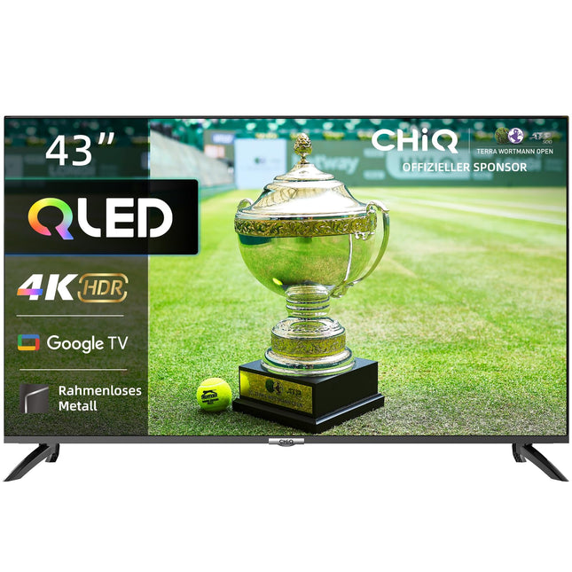 CHIQ 43-tolline QLED 4K nutiteler, Google Home, Netflix, Prime Video, WiFi, Bluetooth 5.0, Dolby Audio, Google Assistant, Chromecast, kolmekordne tuuner, 2024