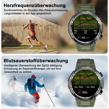 Blackview Smartwatch Men (Make/Receive Calls), 1.39'' Fitness Watch with Heart Rate SpO2 Pedometer Sleep Monitor, 100 Sports Modes, IP68 Waterproof Activity Tracker, Sports Watch for iOS Android