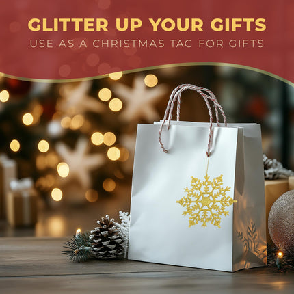 Festive Fix Hanging Glittering Snowflake Decorations, 12-10 cm, Christmas Ornaments in Multiple Colors, Easy to Hang, Stunning Decoration for Indoor and Outdoor Parties