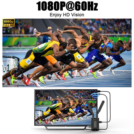 Wireless HDMI Transmitter and Receiver 500m - Full 1080P@60Hz for audio and video streaming from laptop, PC to HDTV, projector - HDMI dongle and extender