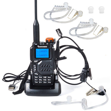 HYS Quansheng UV-K5 5W kahesageduslik raadiosaatja laadija laetavate akude raadio, VHF UHF kahesuunaline raadio (kõrvaklapiga, selge helitoruga, kõrvatroppidega)