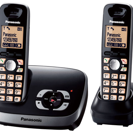 Panasonic KX-TG6522GB Duo cordless phone with answering machine, black