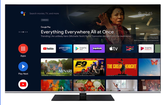 Telefunken Android TV 65-tolline QLED-teler (4K UHD nutiteler, HDR Dolby Vision, kolmekordne tuuner, Dolby Atmos) QU65AN900M