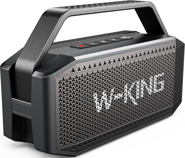 W-KING Bluetooth kõlar, 80W tippvõimsusega IPX6 veekindel, kaasaskantav muusikakarp Bluetooth karp 2 täisriba draiveriga/rikkalik bass, 2 sidumist/30 tundi/U-ketas/TF-kaart/AUX/EQ, suur peokõlar