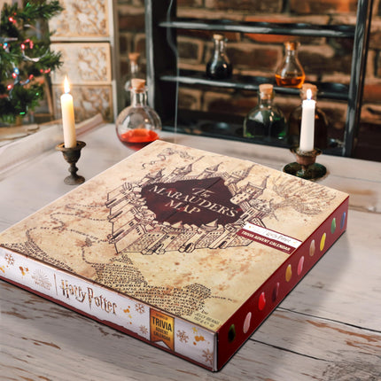 Harry Potteri advendikalender: 24 JellyBelly kotti + Marauderi kaart ja 24 viktoriiniküsimust, 192 g, maagiline maiuspala fännidele ja kollektsionääridele, piiratud väljaanne – võlu jõuluaega Sigatüükaga