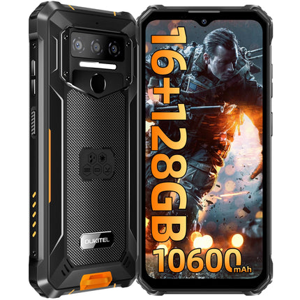 OUKITEL WP23 Pro Outdoor Smartphone Ohne Vertrag - 16GB RAM+128GB ROM 10600mAh Outdoor handy, 6,52" HD+ Display Android 13 Rugged Smartphone, 13MP+5MP, IP68 Wasserdichit Handys/Dual SIM 4G/NFC/OTG/GPS