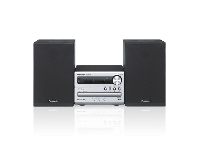Panasonic SC-PM254EG-S mikrokõlar HiFi-süsteemiga (Bluetooth, DAB+, CD, FM, 20 W RMS) hõbedane