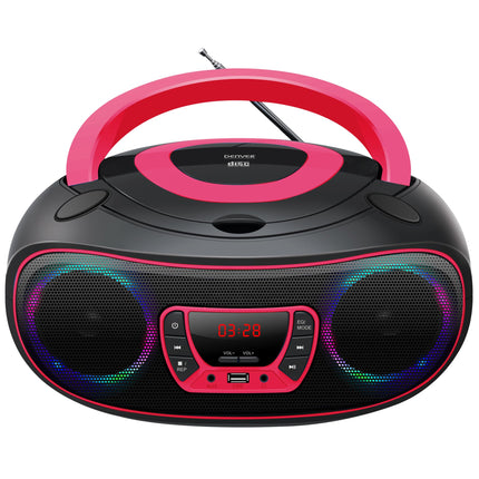 Denver Electronics TCL-212BT CD Radio FM AUX, CD, USB, Bluetooth Mood Light Pink, 111141300011