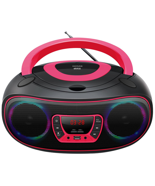 Denver Electronics TCL-212BT CD-raadio FM AUX, CD, USB, Bluetooth meeleolu hele roosa, 111141300011