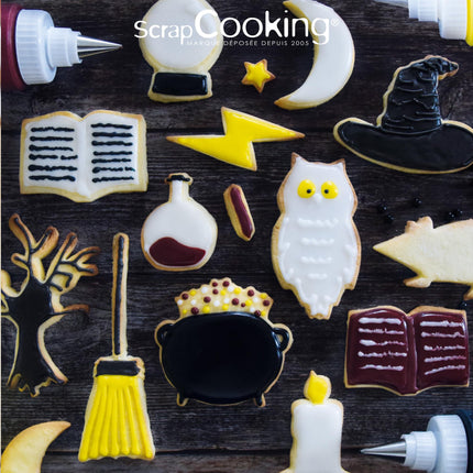 ScrapCooking – Ämber 16 Wizard küpsisevormiga – Metallist küpsisevormid – Väikesed koogivormid – Magic, Kingiidee küpsetamiseks Magic sünnipäevaks – 2029, Metallik