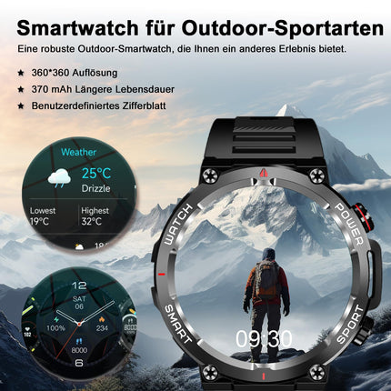 Blackview Smartwatch Men (Make/Receive Calls), 1.39'' Fitness Watch with Heart Rate SpO2 Pedometer Sleep Monitor, 100 Sports Modes, IP68 Waterproof Activity Tracker, Sports Watch for iOS Android