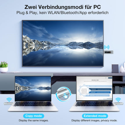 Wireless HDMI Transmitter and Receiver, 98 FT/30M Stable Connection, 2.4G/5G Portable HDMI Wireless with LED Screen, Plug &amp; Play for Streaming Video Audio File from Laptop, PC to HDTV, Projector.