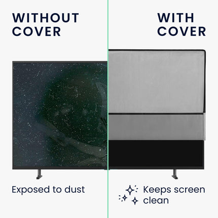 kwmobile 85" TV Cover - Indoor TV Screen Protector Cover - TV Screen Dust Cover - Light Grey