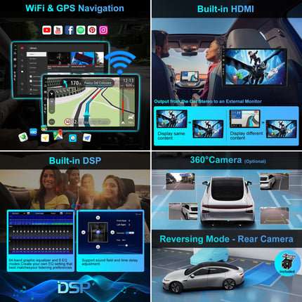 YUNTX 9-tolline Android 14 autoraadio navigatsiooniga Ford Kuga Escape C-max 2013-2017 | Octa Core | 6 GB 128 GB | Sisseehitatud 4G LTE | CarPlay ja Android Auto | DSP | DAB+ | HDMI | Kahesageduslik WiFi | Bluetooth 5.0