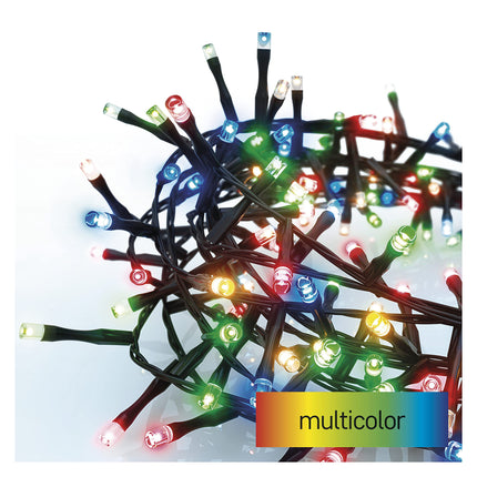 EMOS LED light chain multicolor for indoor and outdoor use, 12m long cluster Christmas light chain IP44 with 600 colorful LEDs + 5m cable and power supply, 6h timer function, for party, Christmas, decoration