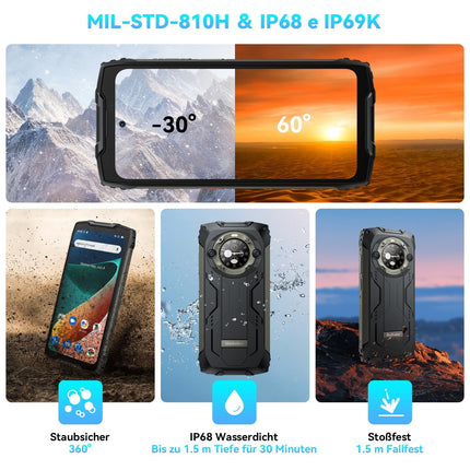 Blackview BV9300 Pro välistingimustes kasutatav mobiiltelefon 16GB+256GB 120Hz 6.7" FHD+1.32" tagumine ekraan 15080mAh(33W) välistingimustes kasutatav nutitelefon ilma lepinguta Android 13, 64MP+32MP, sõrmejäljelugeja, IP68 veekindel, GPS, IP69K, NFC