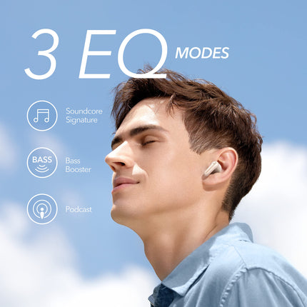 Soundcore by Anker P2 Mini True Wireless Earbuds kõrvaklapid, 10 mm helidraiverid, intensiivne bass, ekvalaiser, Bluetooth 5.2, 32-tunnine aku, USB-C laadimine, minimalistlik disain (šampanjavalge)