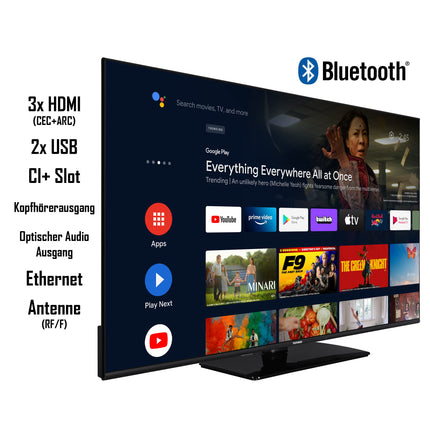 Telefunken Android TV 50-tolline televiisor (4K UHD nutiteler, HDR Dolby Vision, kolmekordne tuuner, Dolby Atmos) XU50AN754M