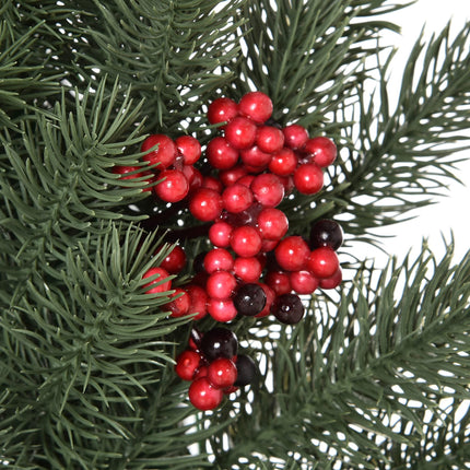 HOMCOM fir wreath door wreath Christmas wreath back with hanging eyelet PE green Ø60 x 8 cm
