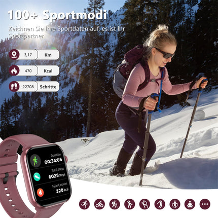 Blackview Smartwatch Women Men, AMOLED Screen Always-On, Fitness Watch with Phone Function, Make/Receive Calls, Sports Watch 100+ Sport Modes, Heart Rate Sleep Monitor, Pedometer, Watch for Android iOS