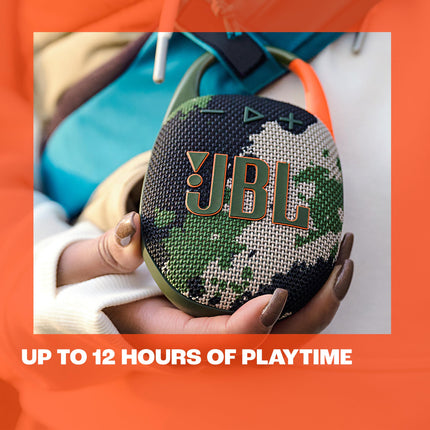 JBL Clip 5 - Black – Portable Bluetooth speaker with JBL Pro Sound, deep bass, and playtime boost – Waterproof and dustproof – 12-hour battery life