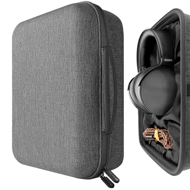 Geekria Headphone Case for Sony MDR-Z1R, MDR-Z7M2, Grado PS1000e, Denon AH-D5200, AH-D9200, JVC HA-SZ2000, HA-SZ1000e, Hard Carrying Case, Protective Bag (Gray)