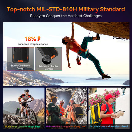 Blackview 2025 BV5300 Plus Outdoor Mobile Phone (NFC), 24GB + 256GB / 2TB TF Outdoor Smartphone Without Contract, 6.1" HD+ IP69K Waterproof, Construction Site Phone, 13MP / Dual 4G / OTG / GPS / 273g