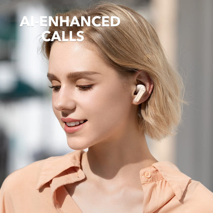 Soundcore by Anker P2 Mini True Wireless Earbuds kõrvaklapid, 10 mm helidraiverid, intensiivne bass, ekvalaiser, Bluetooth 5.2, 32-tunnine aku, USB-C laadimine, minimalistlik disain (šampanjavalge)