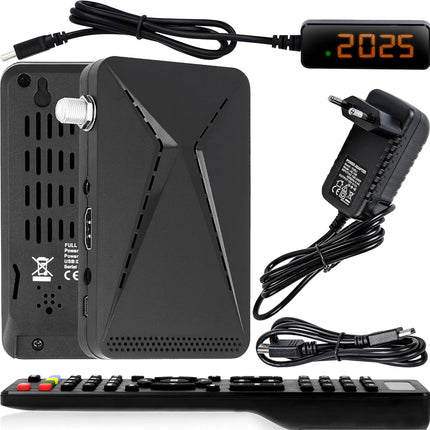 Hd-line OM-26100 Mini Sat Receiver -DVB S/S2 Satellite Receiver Full HD 1080P HDMI 2 x USB 2.0 HDTV [Digital Satellite Receiver] (Astra Hotbird Türksat) - Black