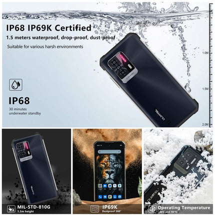 OUKITEL WP17 õues kasutatav nutitelefon, 8300 mAh õues kasutatav mobiiltelefon 128 GB + 8 GB, 90 Hz 6,78-tolline FHD+ ekraan, Helio G95 mängukiip, 64 MP + 20 MP kaamera, 18 W kiirlaadimine Android 11 NFC OTG Dual 4G