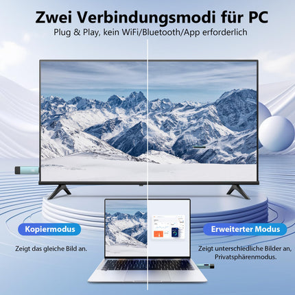 Wireless HDMI Transmitter and Receiver, 98 FT/30M Stable Connection, 2.4G/5G Portable HDMI Wireless with LED Screen, Plug &amp; Play for Streaming Video Audio File from Laptop, PC to HDTV, Projector.