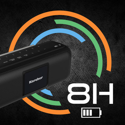 Karcher DAB Go portable Bluetooth speaker &amp; digital radio DAB+ / FM radio with 2.4" color display/alarm clock / 5 watt stereo sound/USB-C/rechargeable battery, black